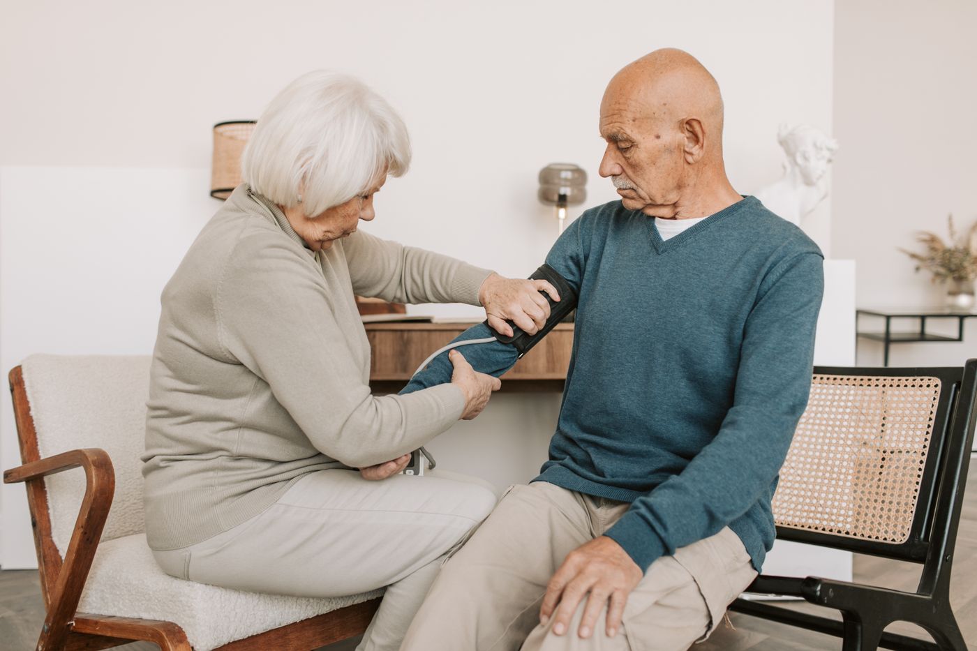 Doctor and patient reviewing a health record together