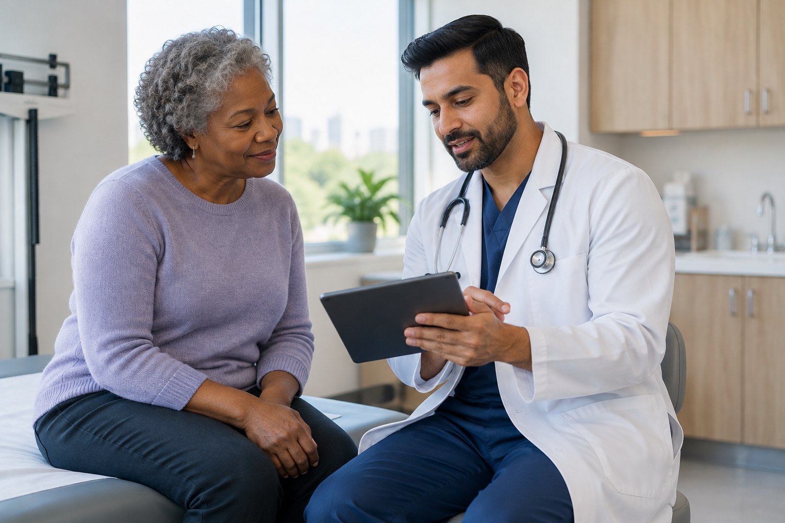 Doctor working in a modern clinic