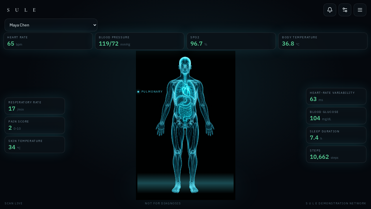 S U L E holographic HUD with vital chips